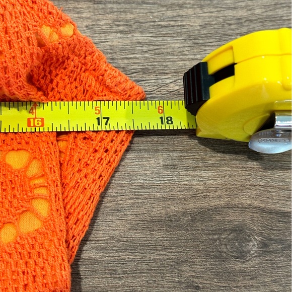 NWOT Trina Turk Orange Lace Crochet Scoop Cap Sleeve Shift Dress Size 6 - Picture 8 of 9